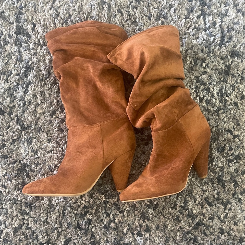 Forever 21 Brown Suede Heeled Boots